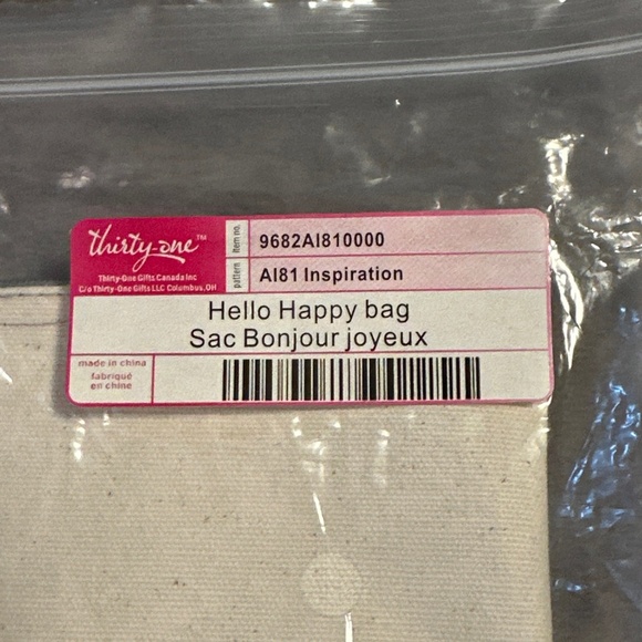 Thirty-One Large Zipper Pouch Happiness Looks Good On You Canvas 13”x10” Folders - Picture 2 of 12